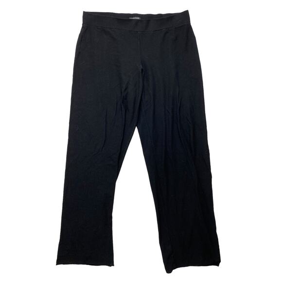 EILEEN FISHER Viscose Spandex Black Straight Leg Pants Size Medium Midrise *READ - Picture 1 of 10